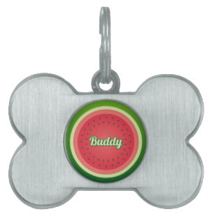 Watermelon Background Pet ID Tag