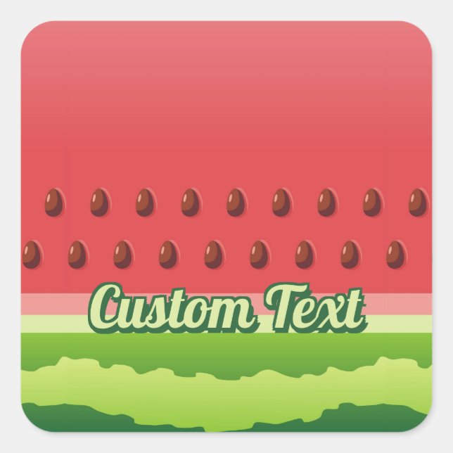Watermelon Background Square Sticker (Front)