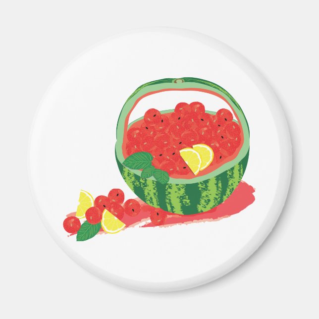 watermelon basket magnet (Front)