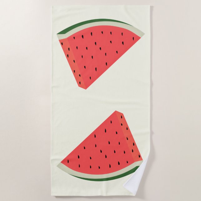 Watermelon Beach Towel Custom Colours - Funny (Front)