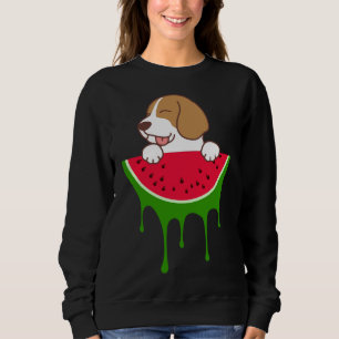 Watermelon Beagle, Dog Lover, Summer Fruit Sweatshirt