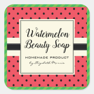 Watermelon beauty soap homemade product label