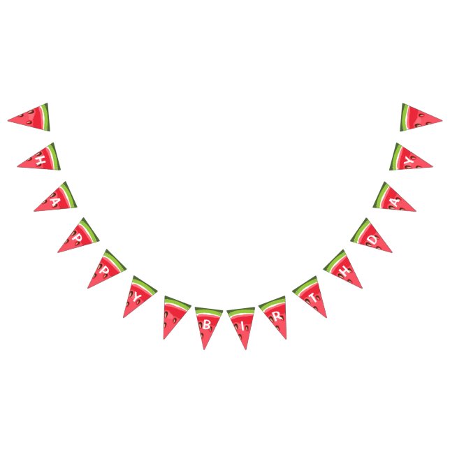 Watermelon birthday bunting Melon party Summer Flags (All)