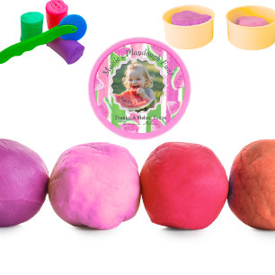  Watermelon Birthday Favour Playdough Lid Classic Round Sticker