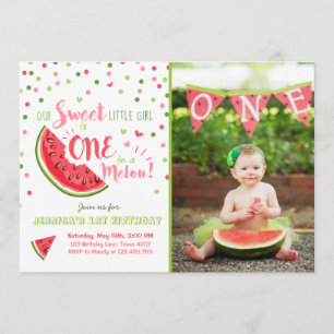 Watermelon Birthday Invitation Melon Summer Party
