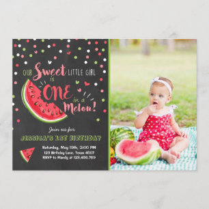 Watermelon Birthday Invitation Melon Summer Party