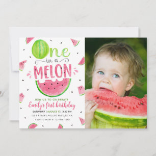 Watermelon Birthday Invitation with Photo