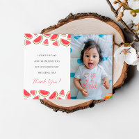 Watermelon Birthday, One in a Melon Thank You Card