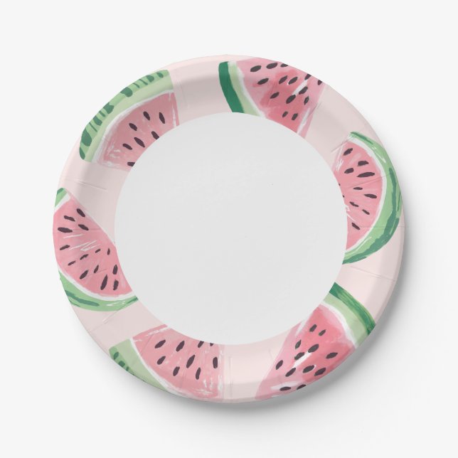 Watermelon Birthday Paper Plate (Front)