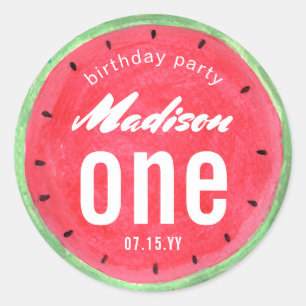 Watermelon Birthday Party Sticker