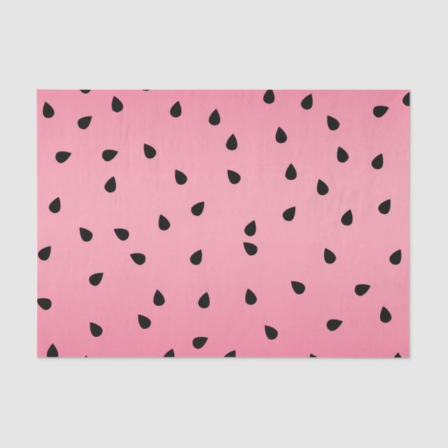 Watermelon Black Seeds Summer Vibes Juicy Pink Tissue Paper (Front)