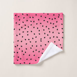 Watermelon Black Seeds Summer Vibes Juicy Pink Wash Cloth