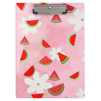 Watermelon Bloom – Fun Summer Floral Pattern" Clipboard