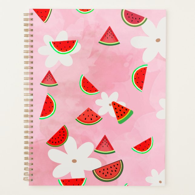 Watermelon Bloom – Fun Summer Floral Pattern" Planner (Front)