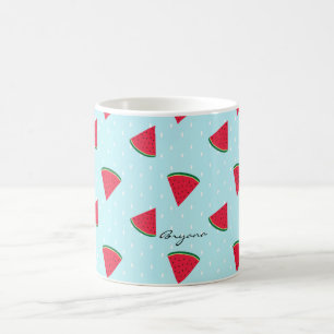 Watermelon Blue Fun Summer Personalized Coffee Mug