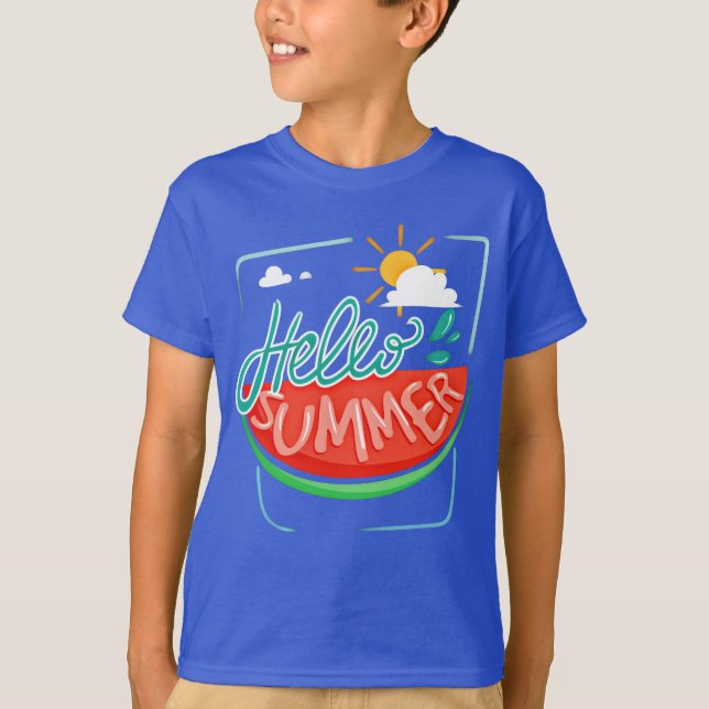 Watermelon Bonjour T-shirt été (Devant)