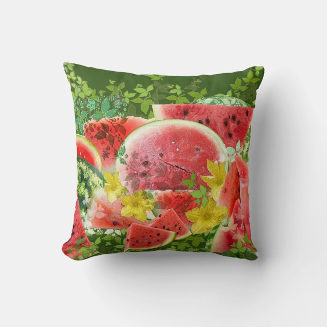 Watermelon Burst Throw Pillow (Front)