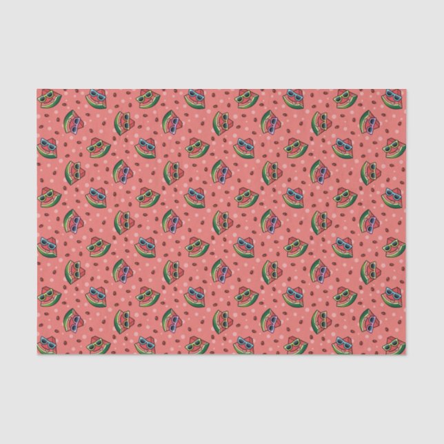 Watermelon Cartoon Pattern Tissue Paper (Front)