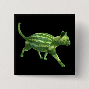 Watermelon Cat 2 Inch Square Button