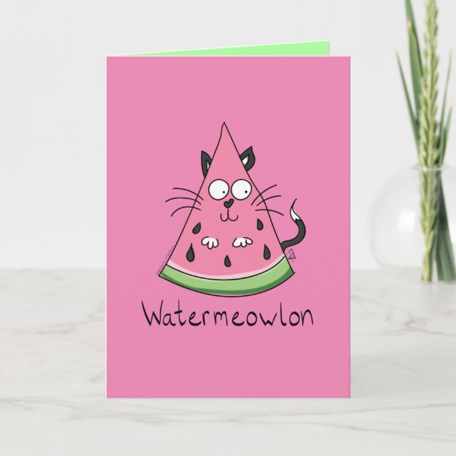Watermelon Cat Cute Kids Card (Front)