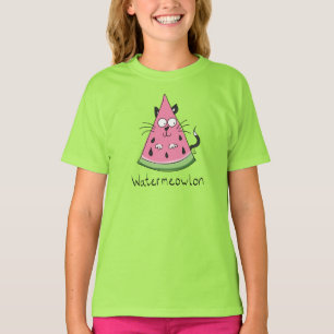 Watermelon Cat Funny Girl's T-shirt