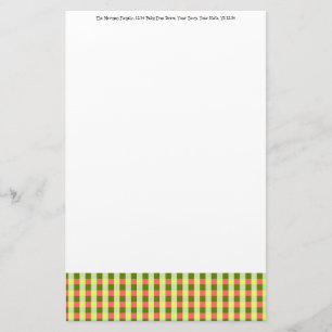 Watermelon Check Text stationery