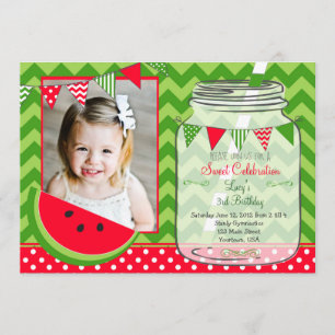 Watermelon Chevron Pendants Party Birthday Invitation
