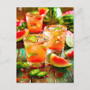 Watermelon Chili Cocktail – Spicy Summer Holiday Postcard