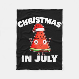 Watermelon Christmas In July Christmas Tree Summer Fleece Blanket