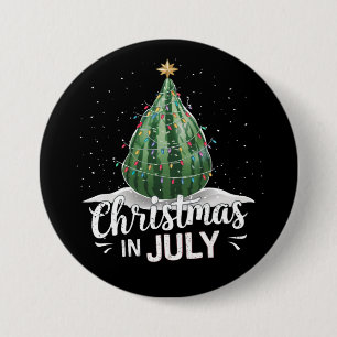 Watermelon Christmas Tree Christmas In July Summer 3 Inch Round Button