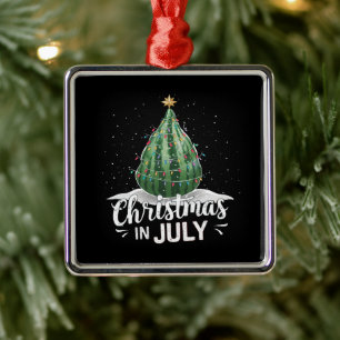 Watermelon Christmas Tree Christmas In July Summer Metal Ornament