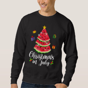 Watermelon Christmas Tree Christmas In July Summer Sweatshirt