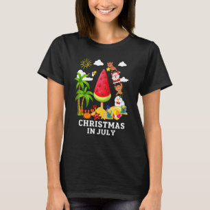 Watermelon Christmas Tree Christmas In July Summer T-Shirt