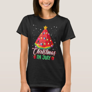 Watermelon Christmas Tree Christmas In July Summer T-Shirt