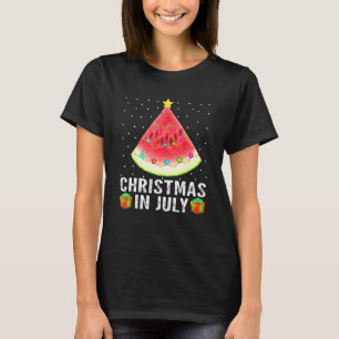 Watermelon Christmas Tree Christmas In July Summer T-Shirt
