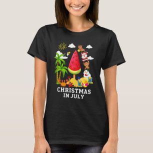 Watermelon Christmas Tree Christmas In July Summer T-Shirt