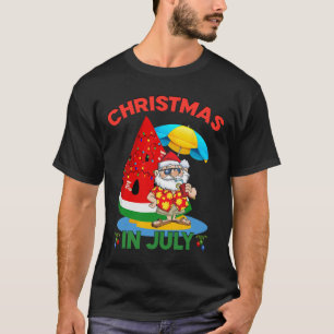 Watermelon Christmas Tree Christmas In July Summer T-Shirt