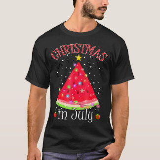 Watermelon Christmas Tree Christmas In July T-Shirt