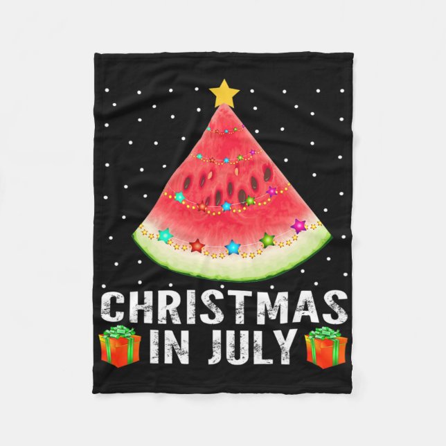 Watermelon Christmas Tree  Fleece Blanket (Front)