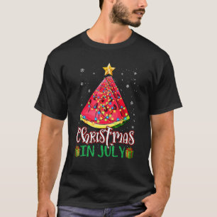 Watermelon Christmas Tree Summer Vacation Christma T-Shirt