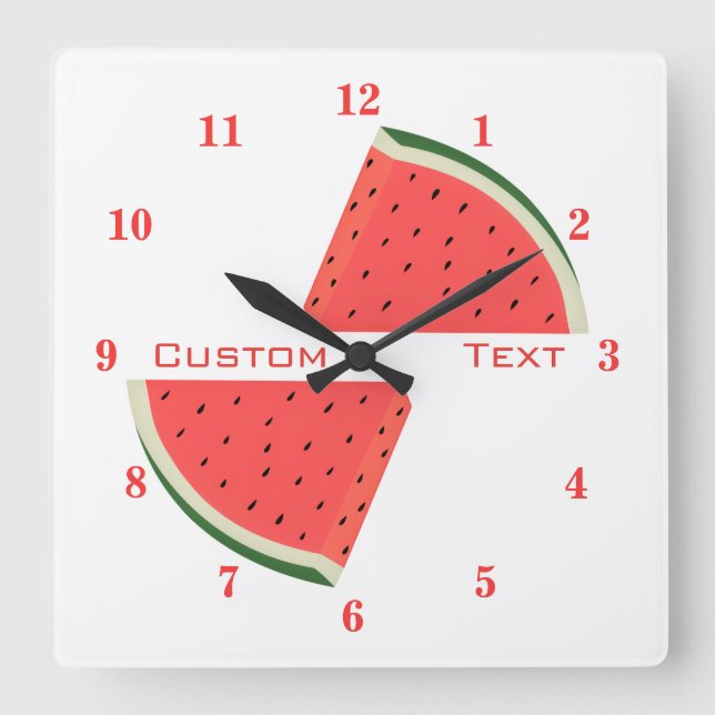 Watermelon Clock with Custom Text (Front)