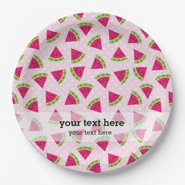 Watermelon colour paper plate (Front)
