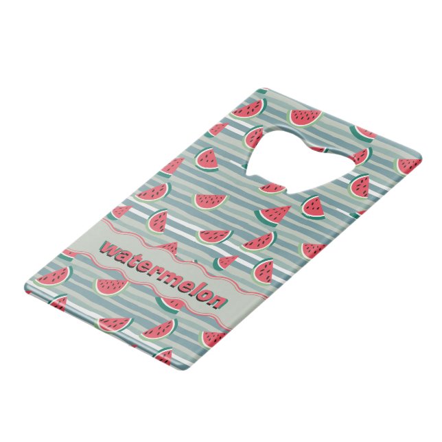 Watermelon Credit Card Bottle Opener (Front Angled)