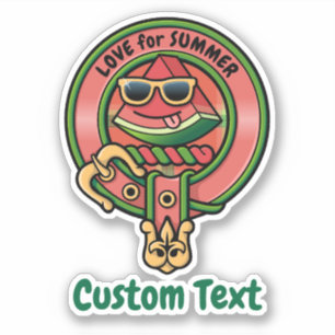 Watermelon Crest over Tartan Sticker