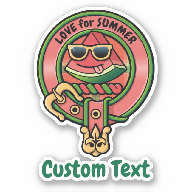 Watermelon Crest over Tartan Sticker (Front)