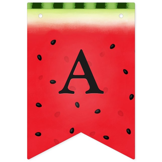 Watermelon Custom Lettering Bunting Flags (Sixth Flag)