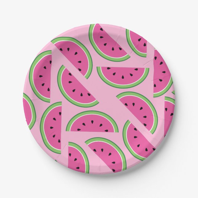 Watermelon Cute Colourful 1st Birthday Plates (Front)