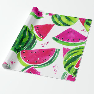 Watermelon Cute Colourful Pink Green Wrapping Paper