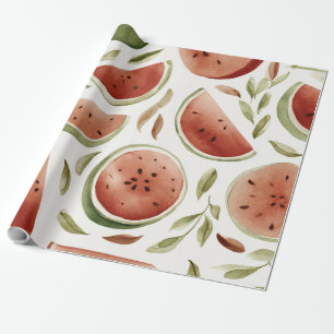 Watermelon Cute Colourful Pink Green Wrapping Paper