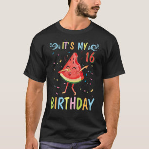 Watermelon Dabbing Happy To Me 16 Years Old It's M T-Shirt